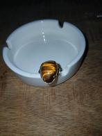 8K Gouden Tijgeroog Ring, Sieraden, Tassen en Uiterlijk, Ringen, 18 tot 19, Bruin, Ophalen of Verzenden, Zo goed als nieuw
