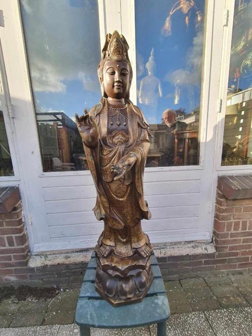 Super uniek antiek zeer groot bronzen beeld Ming periode, Antiek en Kunst, Antiek | Koper en Brons, Brons, Ophalen of Verzenden