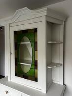 Antieke servies kast glas in lood, Ophalen