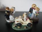 Drie beeldjes met beren bruidspaartjes goede staat, Verzamelen, Beelden en Beeldjes, Ophalen of Verzenden, Zo goed als nieuw, Dier