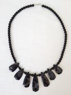 Statement ketting van obsidiaan, Sieraden, Tassen en Uiterlijk, Kettingen, Met edelsteen, Ophalen of Verzenden, Zo goed als nieuw