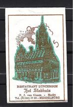 2923 Middelburg rest lunchroom HET STADHUIS, Ophalen of Verzenden, Nederland