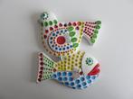 Vintage Terracotta wanddecoratie vis met duif plaquette, Ophalen of Verzenden, Zo goed als nieuw