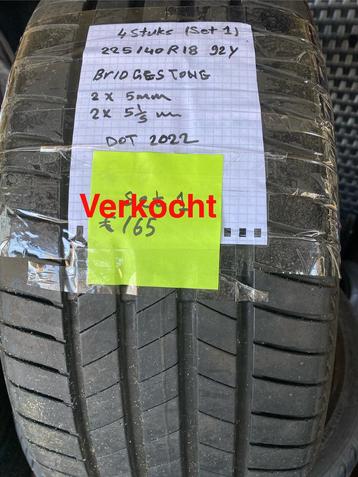 14x sets 18 inch banden 225/40/18( zie omschrijven) foto’s  beschikbaar voor biedingen