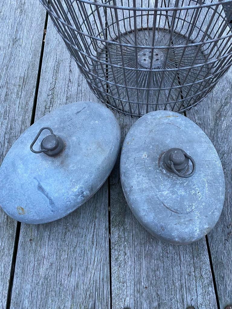 Brocante oude zinken ovalen waterkruiken, Ophalen of Verzenden