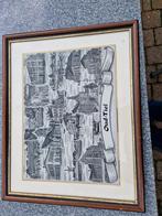 Ingelijste glasgravure van Oud Tiel Nr. 8/99, Antiek en Kunst, Ophalen