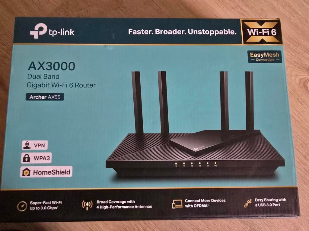 TP-Link Archer AX55 AX3000 Router - Nieuw in doos, Computers en Software, Routers en Modems, Ophalen, Nieuw, Router, TP-Link