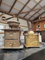 2 antieke messing koffiemolens bonen maler, Ophalen