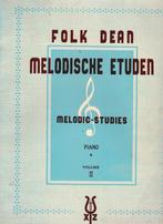 Melodische Etudes volume 2 Folk Dean, Les of Cursus, Piano, Gebruikt, Klassiek