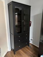 Hemnes vitrinekast, zwartbruin. Ikea, Ophalen, 50 tot 100 cm, Zo goed als nieuw, 150 tot 200 cm