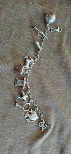 Zilveren bedelarmband, Overige merken, Ophalen of Verzenden, Zo goed als nieuw, 4 bedels of meer