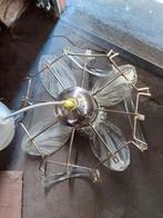 Glazen Hanglamp met Bloemmotief, Ophalen, Gebruikt, Vintage, Glas