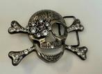 Bling bling, “skull & bones” gesp voor riem met 30 karaat., Kleding | Dames, Riemen en Ceinturen, Ophalen, Losse buckle of gesp