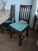 Tijdloze eetkamerstoelen  van hout (4 stuks), Huis en Inrichting, Stoelen, Ophalen, Bruin, Zo goed als nieuw, Vier