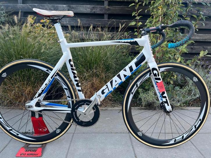 Giant Baanfiets (L) - Extra: dicht Achterwiel/tandwielen, Fietsen en Brommers, Fietsen | Racefietsen, Gebruikt, Heren, Giant, Minder dan 10 versnellingen