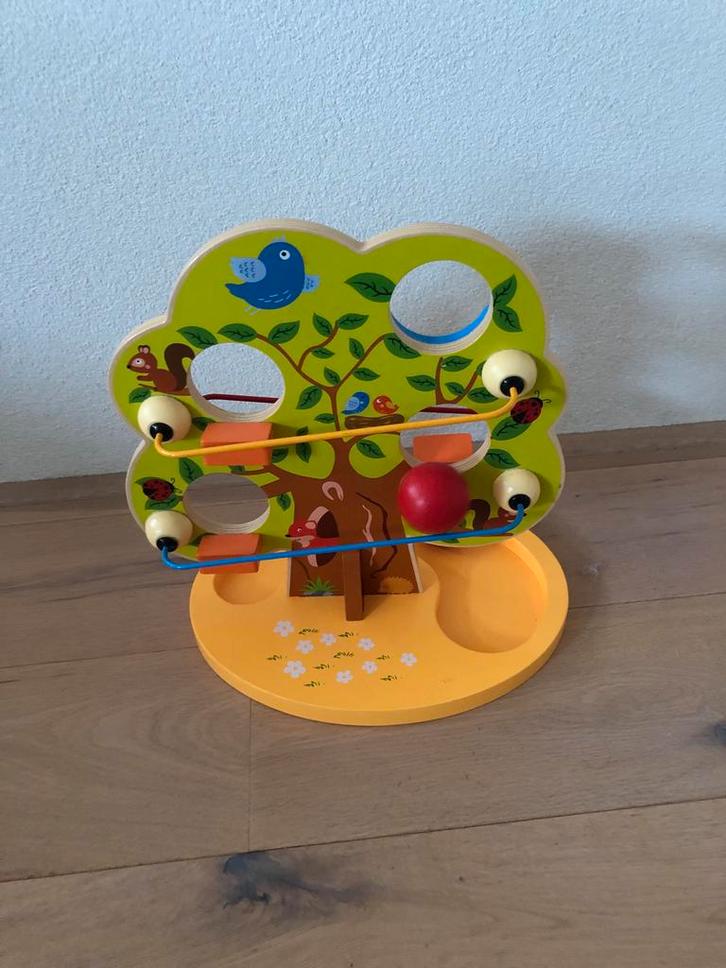 Houten Baby Speelgoed Boom, kogelbaan, Kinderen en Baby's, Speelgoed | Babyspeelgoed, Zo goed als nieuw, Overige typen, Met geluid