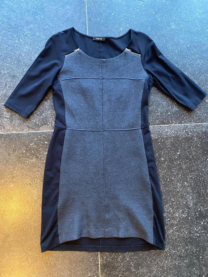 Jurkje Turnover, Kleding | Dames, Jurken, Zo goed als nieuw, Maat 38/40 (M), Blauw, Boven de knie, Ophalen of Verzenden