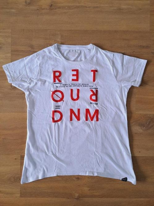 Retour shirt wit met rode letters maat 15-16 (170-176), Kinderen en Baby's, Kinderkleding | Maat 170, Zo goed als nieuw, Jongen