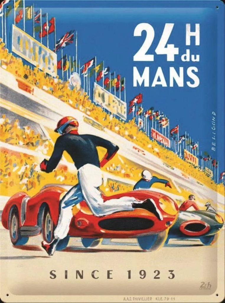 24 hour Le Mans Racing 1923 relief reclamebord van metaal