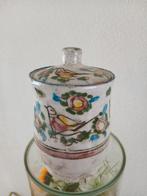Perzische aardewerk pot potje met deksel vogels Qajar ?, Antiek en Kunst, Antiek | Keramiek en Aardewerk, Ophalen of Verzenden