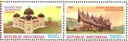 Indonesie Zonnebloem nr 1401A/B postfris 1989, Postzegels en Munten, Postzegels | Azië, Postfris, Zuidoost-Azië, Ophalen of Verzenden