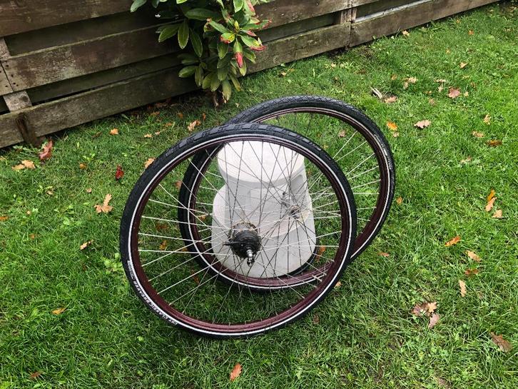 Set Wielen 28 inch achterwiel 7 NEXUS versnell. terugtraprem, Fietsen en Brommers, Fietsonderdelen, Gebruikt, Algemeen, Wiel, Ophalen of Verzenden