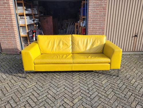 Mooie leren bank, 2,5 zits, Huis en Inrichting, Banken | Bankstellen, Zo goed als nieuw, Rechte bank, Driepersoons, 200 tot 250 cm