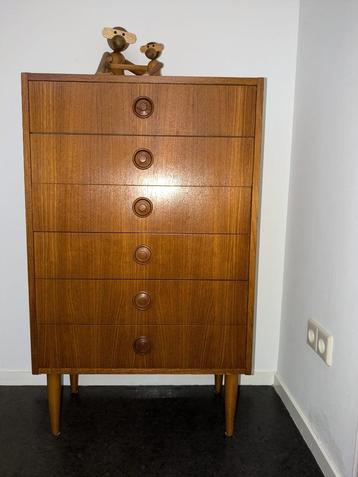 Vintage Zweeds design teakhouten ladekast SMI 6 lades beschikbaar voor biedingen