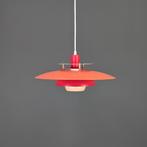 Deense hanglamp in rood en roze - vintage lamp, Mid century, Ophalen of Verzenden, Zo goed als nieuw, 75 cm of meer