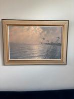 Oliedoek J. Van de Meide - Landschap met eenden, Antiek en Kunst, Kunst | Schilderijen | Klassiek, Ophalen of Verzenden