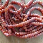 Antieke Bloedkoraal Kralen 120cm, Verzenden, Overige materialen, Ketting, Met edelsteen
