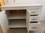 Witte commode kast met lades en deuren, Gebruikt, 100 tot 150 cm, Ophalen of Verzenden, Met lade(s)