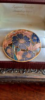 Vintage  broche emaille cloisonné,decor bloemen., Sieraden, Tassen en Uiterlijk, Broches, Ophalen of Verzenden, Zo goed als nieuw