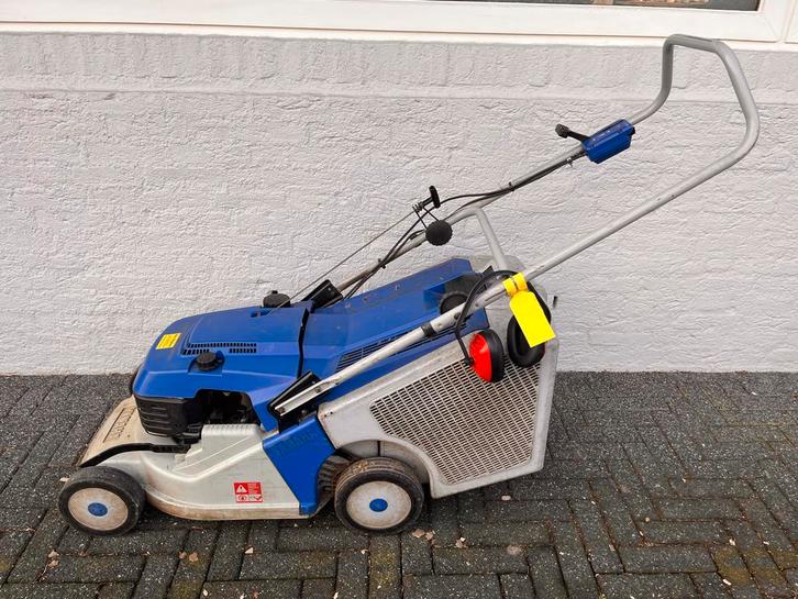 Yamaha YLM 346 Benzine Grasmaaier, Tuin en Terras, Grasmaaiers, Gebruikt, Benzine-grasmaaier, 40 t/m 49 cm, Cirkelmaaier, Opvangzak