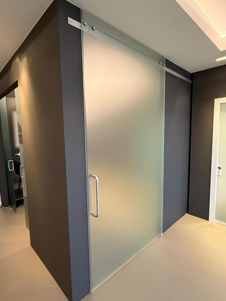 Glazen design schuifdeur, Doe-het-zelf en Verbouw, Deuren en Horren, Zo goed als nieuw, Binnendeur, 215 cm of meer, 120 cm of meer