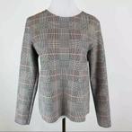 ZARA Brown Plaid Structured Long Sleeve Slip-over Blouse S26, Ophalen of Verzenden, Nieuw, Bruin