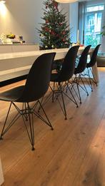 4x zwarte Vitra DSR eettafel stoel met zwart onderstel, Huis en Inrichting, Stoelen, Ophalen, Kunststof, Gebruikt, Zwart