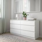 KULLEN Ladekast - 6 Lades - Wit - 140x72 cm, Huis en Inrichting, Kasten | Ladekasten, Ophalen, Kunststof, 100 tot 150 cm, 5 laden of meer