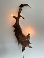 Geweienlamp.lamp.wandlamp.geweien.edelhert.damhert.brocante., Ophalen of Verzenden, Zo goed als nieuw