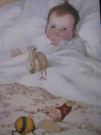 Antieke Kaart - Baby in Bed / Speelgoed, Verzenden, Voor 1920, Ongelopen, Kinderen