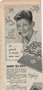 Retro reclame 1957 Jumbo spelletjes Board Script bordspel, Verzenden, Overige typen