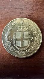 20 Italiaanse lire Umberto Gouden Munt, Ophalen of Verzenden, Goud