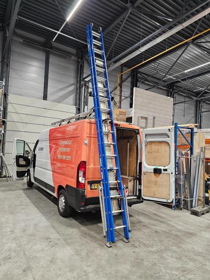 Skyworks Schuifladder 2x16 sporten Premium, Doe-het-zelf en Verbouw, Ladders en Trappen, Gebruikt, Ladder, 4 meter of meer, Opvouwbaar of Inschuifbaar