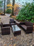 Gebruikte tuinset met nieuwe kussens, Tuin en Terras, 4 zitplaatsen, Kunststof, Gebruikt, Bank