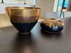 Hele mooie zware vazen/potten. Zwart brons goud hotelchic!, Verzenden, Gebruikt, Zwart, Minder dan 50 cm