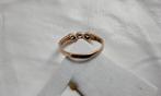 Rosé gouden ring 18 karaats klassieke kroon met 3 Diamanten, Sieraden, Tassen en Uiterlijk, Ringen, Ophalen, 17 tot 18, Met edelsteen