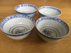 4 blauwe Chinese kommetjes, diameter 11 cm en hoogte 6 cm, Antiek en Kunst, Ophalen of Verzenden