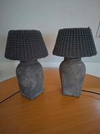 Set van 2 grijze lampen, Huis en Inrichting, Gebruikt, Stof, Ophalen of Verzenden, Landelijk industrieel