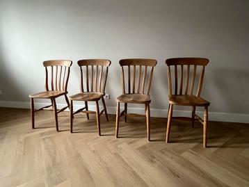 4x houten stoelen set stoel interieur meubels bruin tafel🪑 beschikbaar voor biedingen