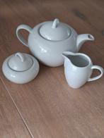 Witte theepot, melkkan en suikerpot, Huis en Inrichting, Keuken | Servies, Keramiek, Overige typen, Ophalen of Verzenden, Zo goed als nieuw